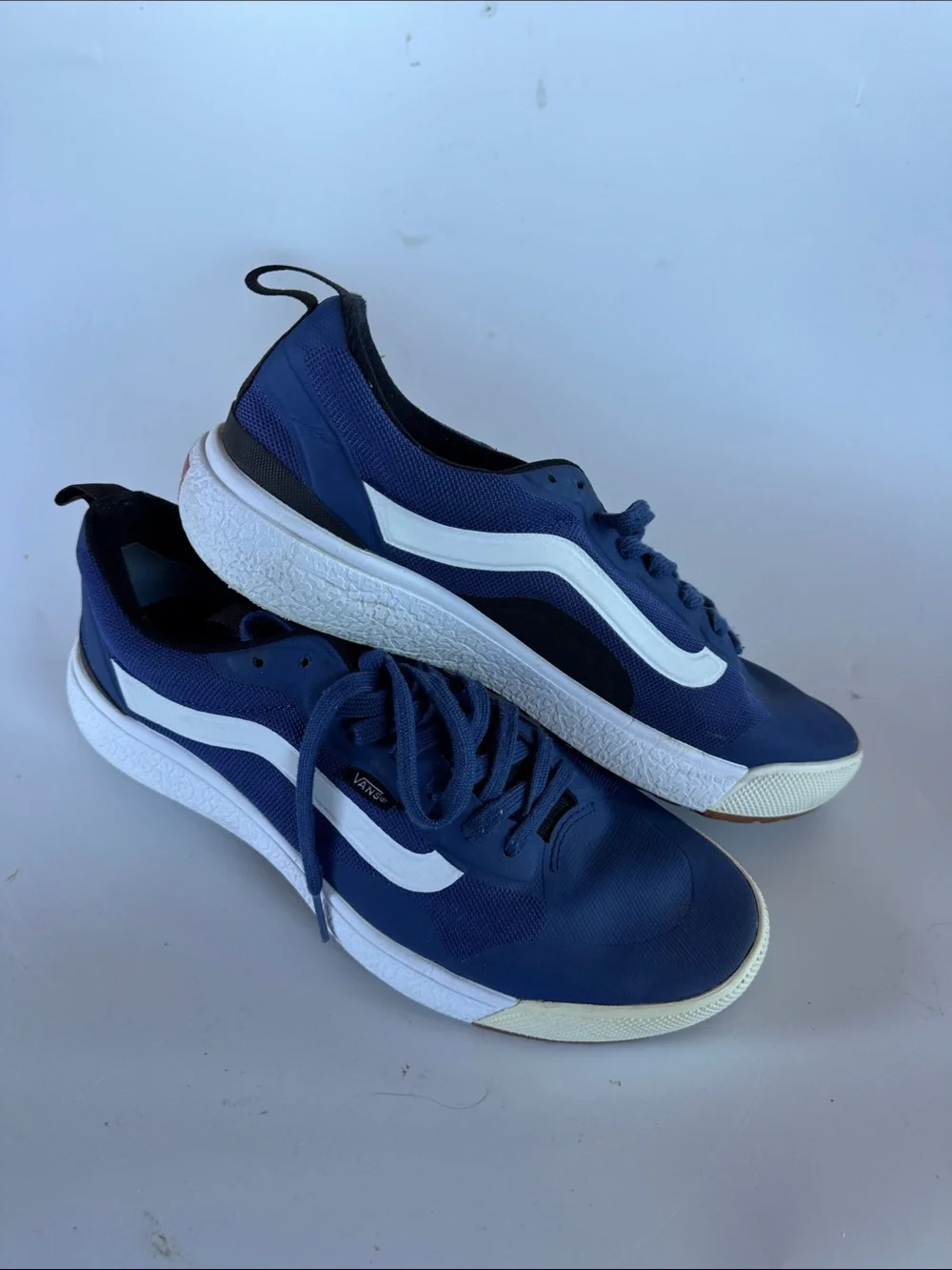 Vans Navy Blue and White Low-Top Sneakers